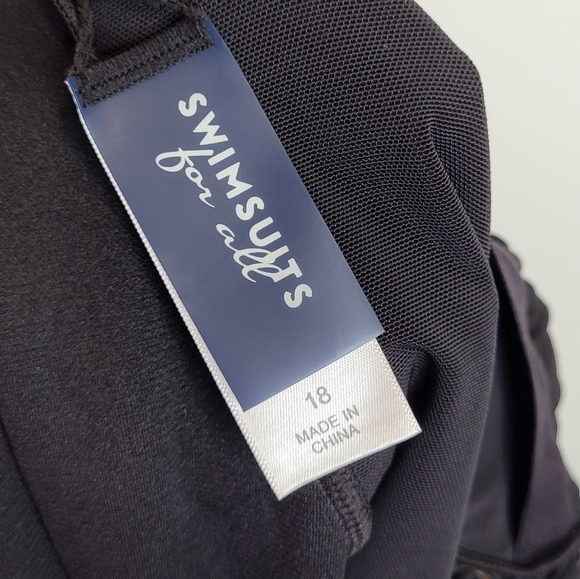 Swimsuits For All Lace-up One Piece 18 Black NEW - Picture 7 of 8